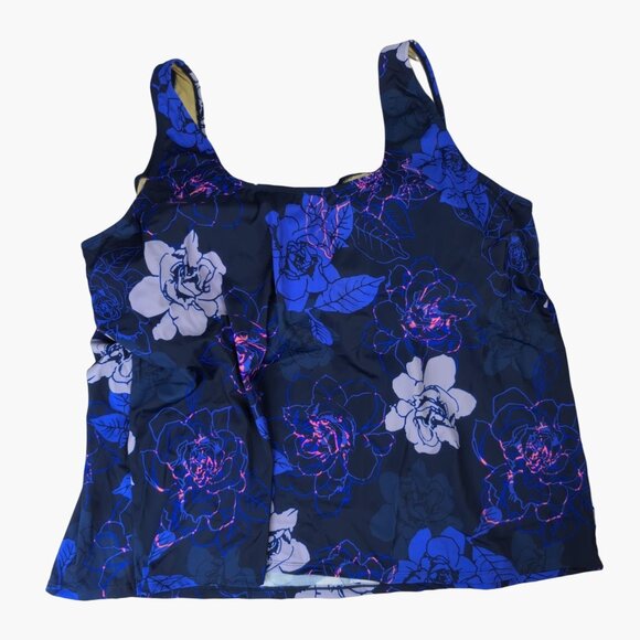 Swimsuits for size 10/12 floral wireless padded tankini top 34 bust NEW - Picture 1 of 8